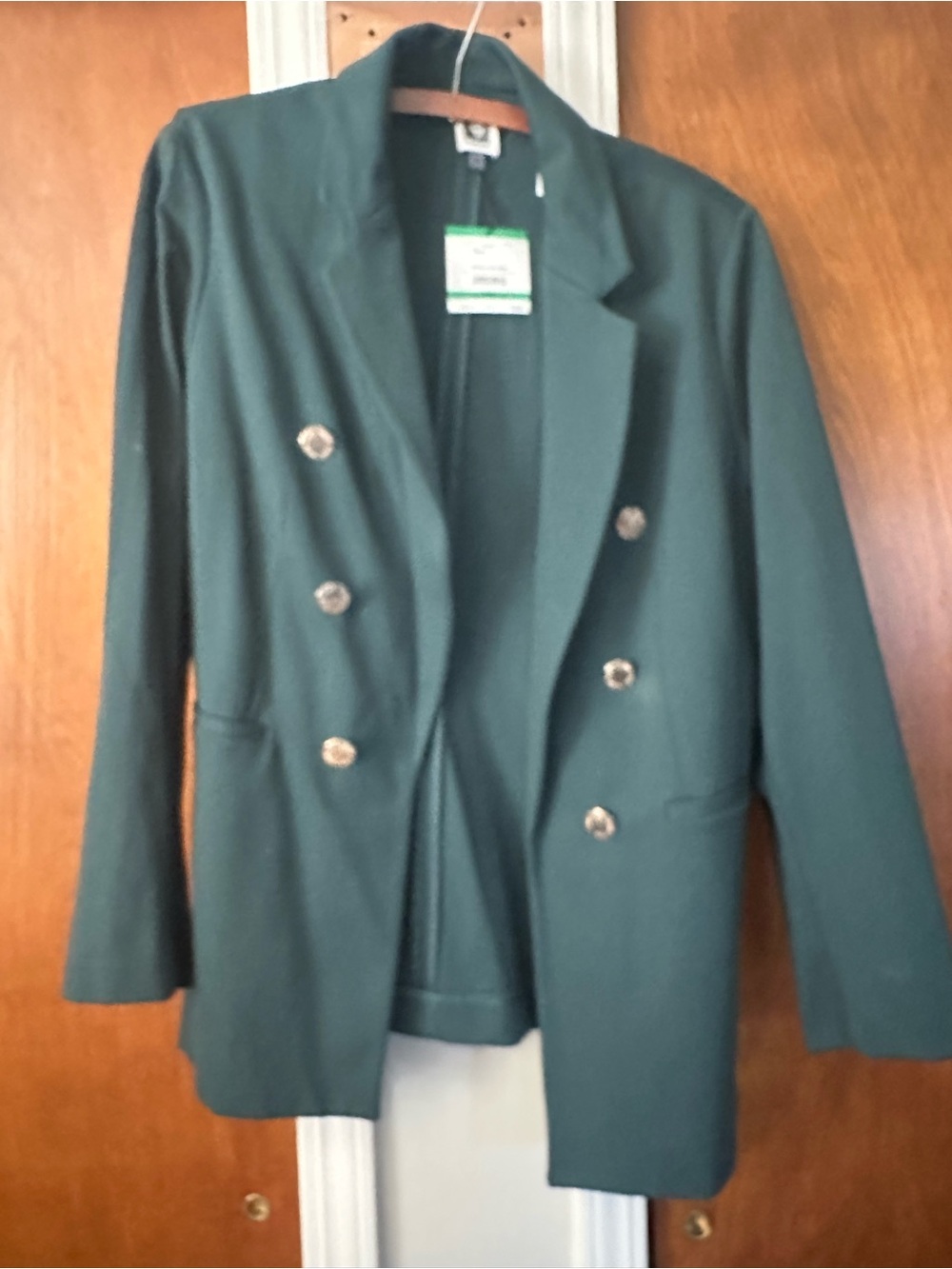 Anne Klein Forest Green Double-Breasted Blazer